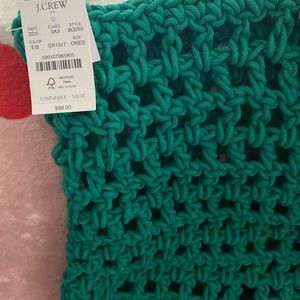 New green crochet bag